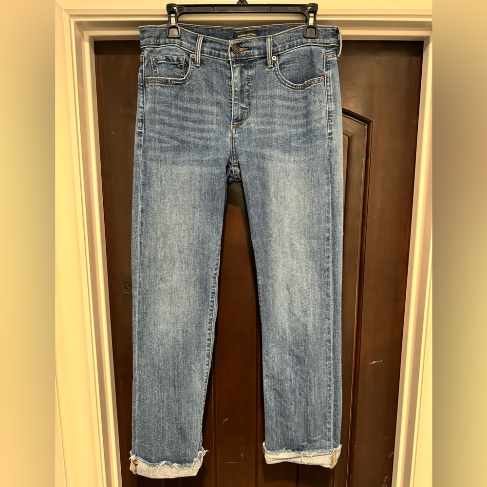 Banana Republic Girlfriend Jeans with unfinished hem